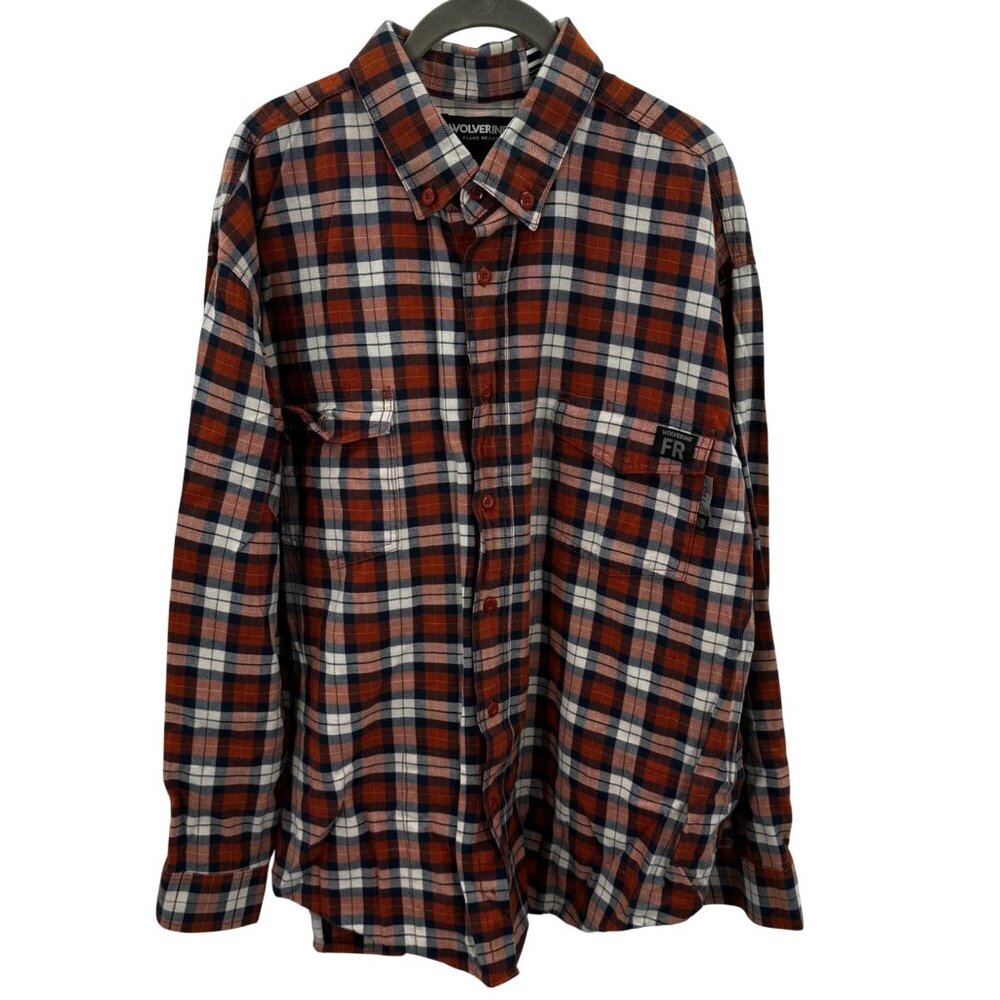 Wolverine Flame Resistant Plaid Button Down Shirt… - image 1